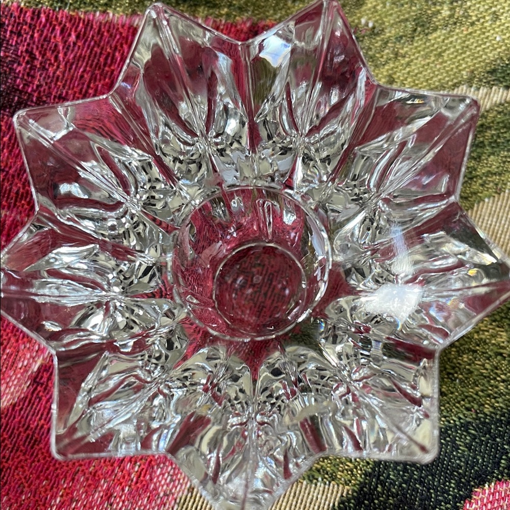 Mikasa Crystal Comet,Candle Holder set. Austrian star shape. Heavy,brilliant.EUC